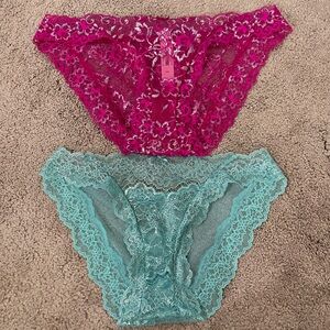 Victoria’s Secret Mint Green and Hot Pink Cheekini Panties